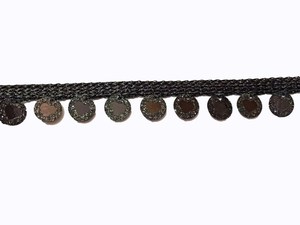 Ấn Độ Đen Sequin Ren Trang Phục Phụ Kiện Sáng Bóng Khiêu Vũ Latin Váy Cắt Tỉa Chất Liệu Fringe <span class=keywords><strong>Trim</strong></span> Vải Trang Trí Nội Thất Tua Ren - Product Image 5