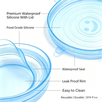 10 ensembles de couvercles de rangement en silicone réutilisables et durables, de qualité alimentaire, résistants à la chaleur, hermétiques, 6 tailles, écologiques, style moderne