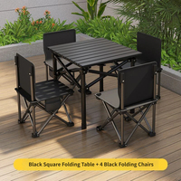 Ensemble table et chaises pliantes portables modernes et légères pour l'extérieur, idéal pour le camping, les pique-niques, la plage, la maison, la cour, les barbecues et toutes les occasions.