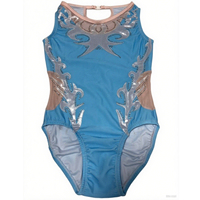 Justaucorps de gymnastique rythmique bleu impression par sublimation personnalisée justaucorps de danse gymnastique rythmique pratique porter pour les filles