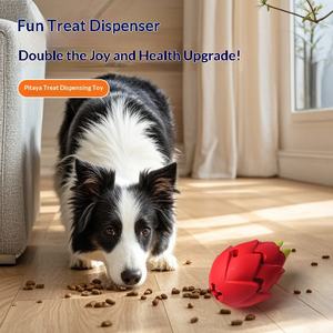 Jouet à mâcher en caoutchouc pour chien, design mignon et luxueux, écologique, en forme de fraise et de fruit du dragon, vente en gros - Product Image 5