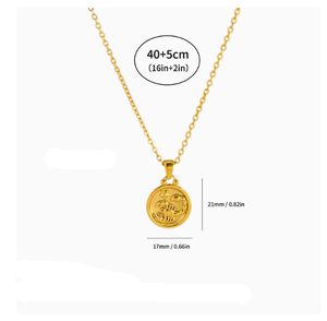 Collar <span class=keywords><strong>de</strong></span> Acero Inoxidable Leo <span class=keywords><strong>de</strong></span> Bajo Precio para Hombre y Mujer, Estilo Étnico, Collar para Parejas, Accesorios Transfronterizos - Product Image 5