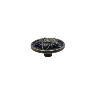 Furniture Handle Knob Round Zinc Alloy 8100 Flower Design Drawer <b>Cabinet</b> Hardware <b>Rustic</b> Style Durable - Product Image 1