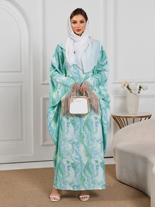 Abaya Elegante Moderna de Color Caramelo con Mangas de Mariposa, Estilo Árabe Musulmán de Oriente Medio, Largo hasta la Rodilla, Vestido Largo Islámico Modesto para la Noche - Product Image 3