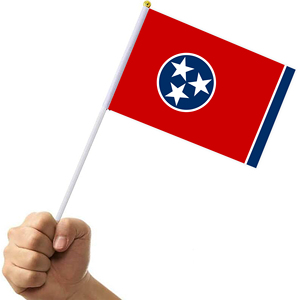 Drapeau à main personnalisé avec logo du Tennessee, le Tennessee, l'État des Volontaires, 14x21cm, petite bannière ondulante pour les matchs de football et de soccer - Product Image 3