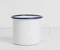 Tasse à café en émail en acier au carbone pour camping-car, vente en gros, avec logo personnalisé, cadeau promotionnel, tasse en émail élégante avec poignée