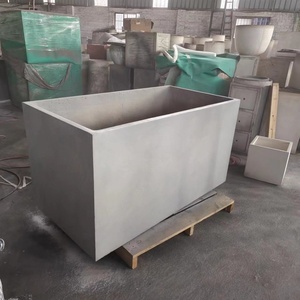 Jardinières et pots rectangulaires en GRC de grande taille personnalisés pour la décoration extérieure, grands pots à fleurs en fibre-ciment robustes - Product Image 3