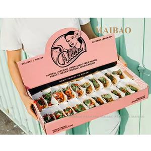 Logotipo personalizado restaurante desechable Togo comida para llevar cajas de papel Tacos embalaje soporte contenedor para llevar Taco Box - Product Image 4