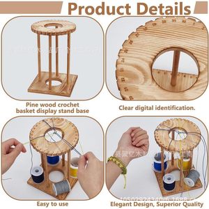 Outil de tissage de bracelet en bois, 127 mm, rond, pour la fabrication de bijoux DIY sur bureau - Product Image 4