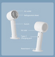 Ventilateur portable électrique en plastique, batterie 3000 mAh, USB, trois vitesses, haute performance de refroidissement, mini-ventilateur domestique et extérieur