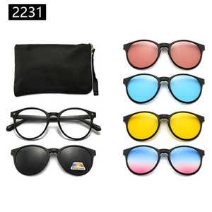 Conjunto <span class=keywords><strong>de</strong></span> <span class=keywords><strong>lentes</strong></span> TR90 con cinco piezas, gafas <span class=keywords><strong>de</strong></span> sol polarizadas para hombre y mujer, gafas <span class=keywords><strong>de</strong></span> sol <span class=keywords><strong>de</strong></span> conducción modernas con bolsa para gafas - Product Image 4