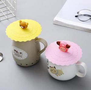 Tùy chỉnh phim hoạt hình Silicone cup nắp chống bụi kín con dấu Mug Bát Bìa Glas MIT Deckel silica gel trái cây uống cà phê mũ - Product Image 3