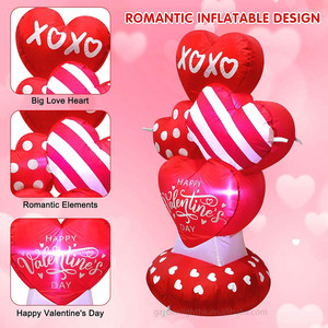 Décoration de jardin gonflable Saint-Valentin en forme de cœurs empilés de 1,3 m avec lumières LED étanches pour mariage, anniversaire et fête - Product Image 3