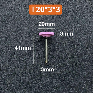 Tête de meulage en céramique en forme de T de 3 mm, pierres de polissage montées, bloc abrasif, outil de meulage <span class=keywords><strong>Dremel</strong></span>, meuleuse à mortier, métal OEM - Product Image 6