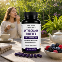 Capsules de Complexe d'Anthocyanes 7-en-1 Marque Blanche OEM – Formule Antioxydante à Base d'Extraits de Baies pour la Santé Oculaire et le Bien-être