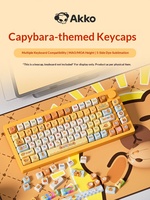Ensemble de touches de clavier AKKO Capybara Pudding (140 touches) - Transparence lumineuse - Design mignon de dessin animé - Clavier mécanique complet - Sublimation universelle