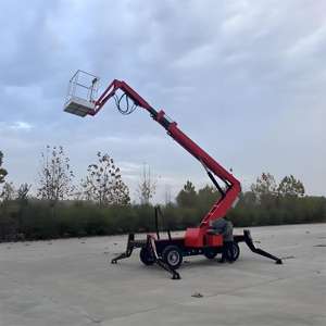 Cina Spider teleskopik Towable Boom Lift Crawler melacak listrik udara bekerja Platform Trailer teleskopik Boom Lift - Product Image 4