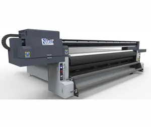 Ntek 3.2m UV Hybrid Printer Ricoh Gen5 Gen6 Printhead UV Flatbed and Roll to Roll Printer