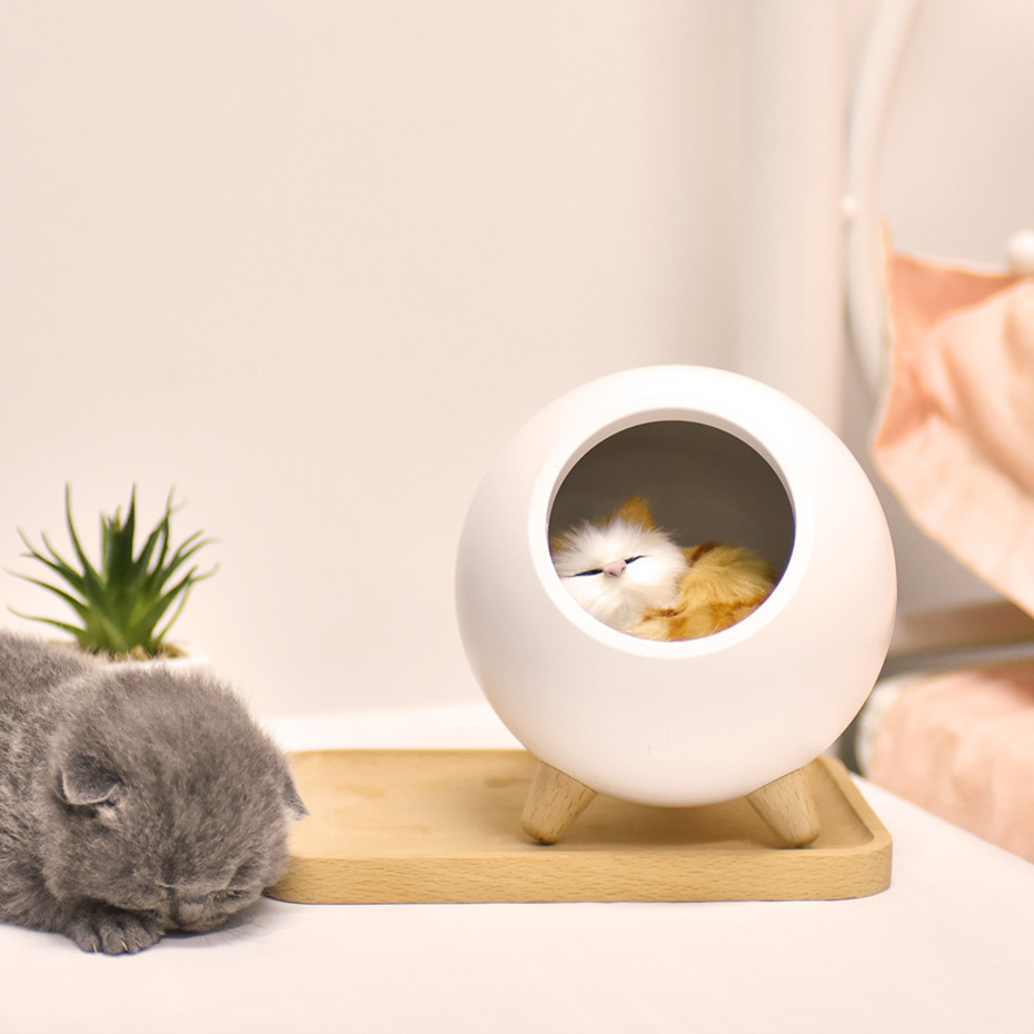 Cat House Night Light Touch Dimming LED Mini Cat Lamps Kids Bedroom Christmas Decor Holiday Gift