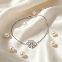 Bracelet de luxe en argent 925 plaqué platine à maillons pour femme, avec zircon perlé serti griffe, cadeau personnalisé pour mariage ou fête