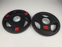 Plaques de poids recouvertes de caoutchouc 1,25-25 kg, options de trous standard 1 pouce et olympiques 2 pouces pour haltères de gym à domicile et commerciaux, vente en gros