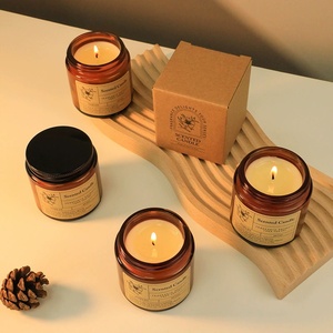 Vela de cristal marrón de lujo vendedora caliente de fábrica 100g cera de aromaterapia decoración moderna del hogar <span class=keywords><strong>velas</strong></span> perfumadas - Product Image 2