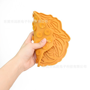 Silicone Pet Food <b>Mat</b> With Suction Cups Rounded Shape For <b>Dog</b> Feeding Slow Eating <b>Bowl</b> Protector 200x198x10mm - Product Image 2