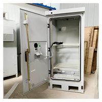 Armoire Réseau Extérieure 19 Pouces 42U 5G avec Batterie UPS, Boîtier de Distribution d'Alimentation Télécom et Climatiseur