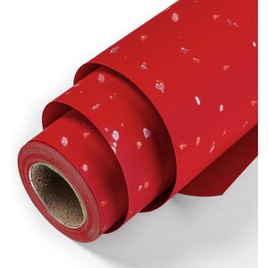Homeral <b>Wrapping</b> <b>Paper</b> Roll 17inch X 16.5ft Red With Silver Gold Foil Flake For Christmas Birthday Wedding Bridal - Product Image 1