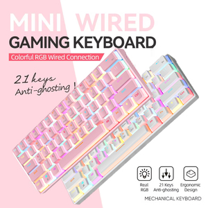 For New <b>USB</b> Mechanical Gaming <b>Keyboard</b> Wired 61% With 18 Style Colorful RGB Backlit Custom Swappable Keycaps KA616 <b>Keyboard</b> RGB - Product Image 5