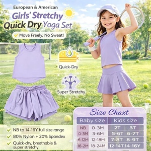 Conjunto Deportivo para Niñas DH ODM Orchid Purple, Chaleco de Cuello Redondo Suave, Pantalones Cortos de Running de Alta Elasticidad, Ropa Deportiva para Niñas Pequeñas - Product Image 3