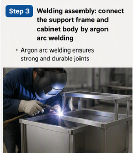 Tavolo da Lavoro per <span class=keywords><strong>Cucina</strong></span> Industriale in <span class=keywords><strong>Acciaio</strong></span> Inox con Ripiano Superiore e Armadietto Inferiore Personalizzabile 201 304 - Product Image 4