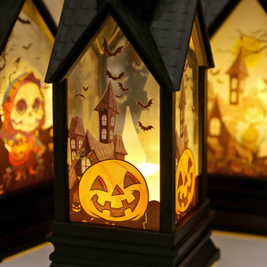 Lanterne LED Citrouille Château Hanté à Piles avec 4 Scènes Effrayantes pour Halloween en Extérieur – Lampe LED d'Halloween - Product Image 6
