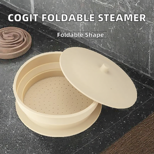 Cuiseur vapeur pliable en silicone <span class=keywords><strong>Cogit</strong></span> 5L : des plats cuits à la vapeur délicieux et faciles à préparer dans votre marmite, au micro-ondes ou sur plaque à induction - Product Image 2