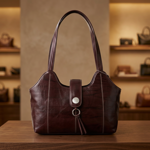 Sacs à main décontractés pour femmes en cuir véritable sur mesure, fermeture éclair, grande capacité, imperméables, écologiques, doux et légers - Product Image 1