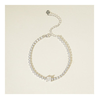 Bracelet Rubik's Cube Moissanite en argent S925 pour couples en vrac en stock plaqué rhodium pour cadeaux et fêtes