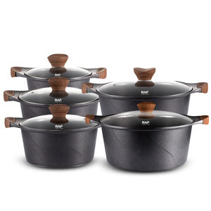 RAF 5 Piece <strong>Cookware</strong> Set Juego De Cocina with Non Stick Coating Glass Lids Metal Handles Compatible with Most <strong>Hob</strong> Types - Product Image 6