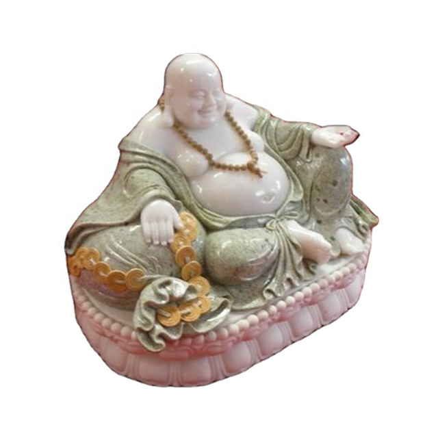 Small Custom Traditional Marble Buddha Statue Hand Carved Polished Surface 26cm Villa Application Wholesale