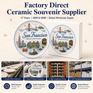 Plato Decorativo de Cerámica de Recuerdo de <span class=keywords><strong>San</strong></span> <span class=keywords><strong>Francisco</strong></span>, EE. UU., con Diseño de Teleférico y Paisaje Urbano Marino, de Gres, Personalizado, OEM, ODM, Venta al por Mayor - Product Image 6