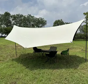 Tente Canpy en forme de feuille d'érable Tente Canpy Anti Uv Sunshade Rain Fly Oxford Imperméable Camping Canopy Shelter