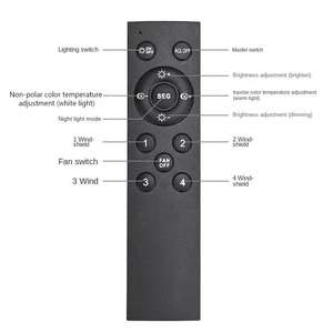 E27 <b>Socket</b> Ceiling Fan Lamp with Remote Control 3-Speed 7 Blades LED Crystal Dimmable Color Palette for Bathroom - Product Image 3