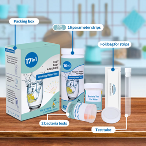 <span class=keywords><strong>Tiras</strong></span> de prueba de agua potable 17 en 1 Dureza <span class=keywords><strong>Cloro</strong></span> Nitrato Heavy Metal Home Kit de prueba rápida <span class=keywords><strong>Tiras</strong></span> - Product Image 3