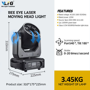 Barato 7*15W 4 en 1 RGBW 6 Bee Eyes Beam Lights Clay Paky Mini Zoom Laser Wash Cabeza móvil Dmx Efecto Luz láser - Product Image 4
