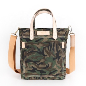 CHANGRONG Custom Women's <strong>Tote</strong> <strong>Bag</strong> <strong>Vintage</strong> Waterproof Waxed Canvas with Camo Print All Seasons Made in CN/GUA Model PCBG0304 - Product Image 1