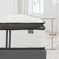 Queen King Size Gute Unterstützung Komfortable Memory-Schaum-Matratzen 12 Zoll Federkernmatratze Schlafzimmermöbel-Set in einer Box