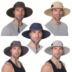 Wholesale Summer Waterproof Bucket <b>Hat</b> Beach <b>Hat</b> <b>Sun</b> Protective Fishing Boonie <b>Hat</b> for <b>Men</b> - Product Image 2