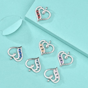GP111 kalung liontin hati cinta selamanya untuk wanita 925 perak murni dengan batu lahir hadiah perhiasan zirkonia untuk wanita anak perempuan - Product Image 4