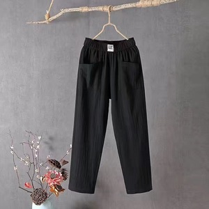 <span class=keywords><strong>Pantaloni</strong></span> di lino Casual da donna nuovi <span class=keywords><strong>pantaloni</strong></span> di <span class=keywords><strong>tuta</strong></span> Hip Hop snellenti a gamba dritta a nove punti stile Harlan per <span class=keywords><strong>pantaloni</strong></span> <span class=keywords><strong>estivi</strong></span> Femme - Product Image 4