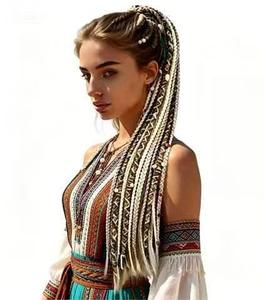 Cola de Caballo Trenzada Estilo Bohemio de 24 Pulgadas con Cuentas, Antideslizante, para Cosplay y Uso Diario - Product Image 6