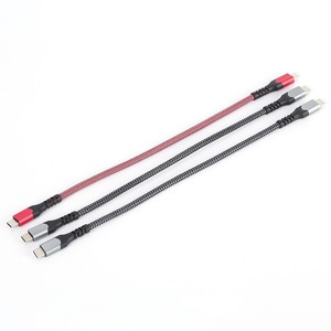 Cable de datos USB Lung Kay tipo C a C Gen2 5A 10Gb PD100W con malla trenzada gris plateado - Product Image 3